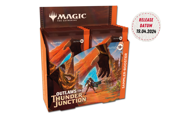 Magic the Gathering - Outlaws von Thunder Junction - Sammler-Booster Display (12 Packs) DE