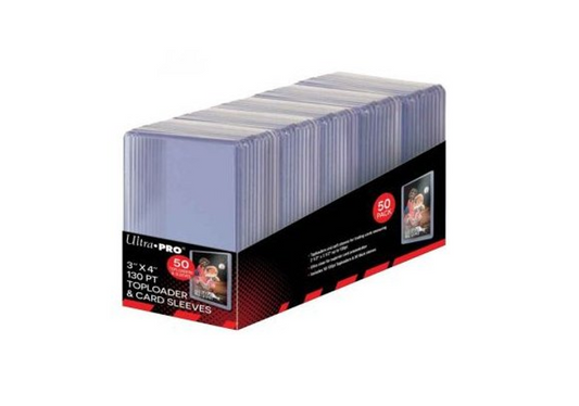 Ultra Pro - Super Thick Toploader 3" x 4" 130PT (50 Stk) + 50 Thick Card Sleeves